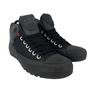 Converse Shoes‎ Mens Size 7 Black High Street All Star Mid Top Winter Sneakers